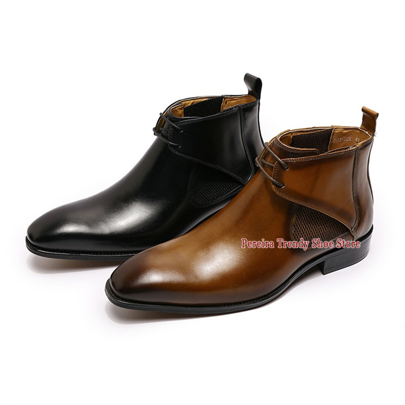 Mens Fashion Dress Shoes - British Style Men's Genuine Leather High