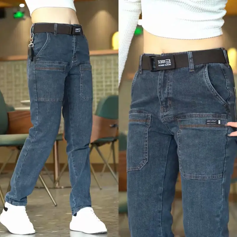 Men'S Fashion Korea - Korea Fashion Men Jeans Cargo Denim