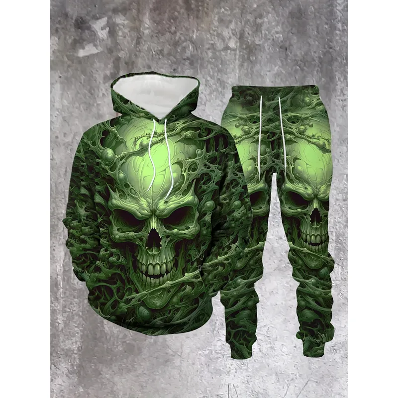Streetwear Hoodie - Dark Fluorescent Green Skull Hoodie 2