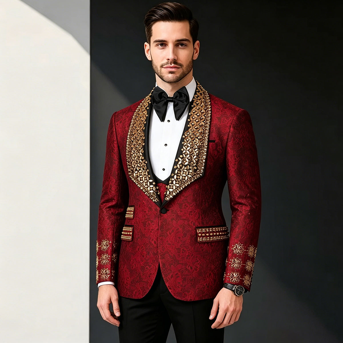 Slim Fit Blazer Men - High Quality Diamond Men Suits Formal