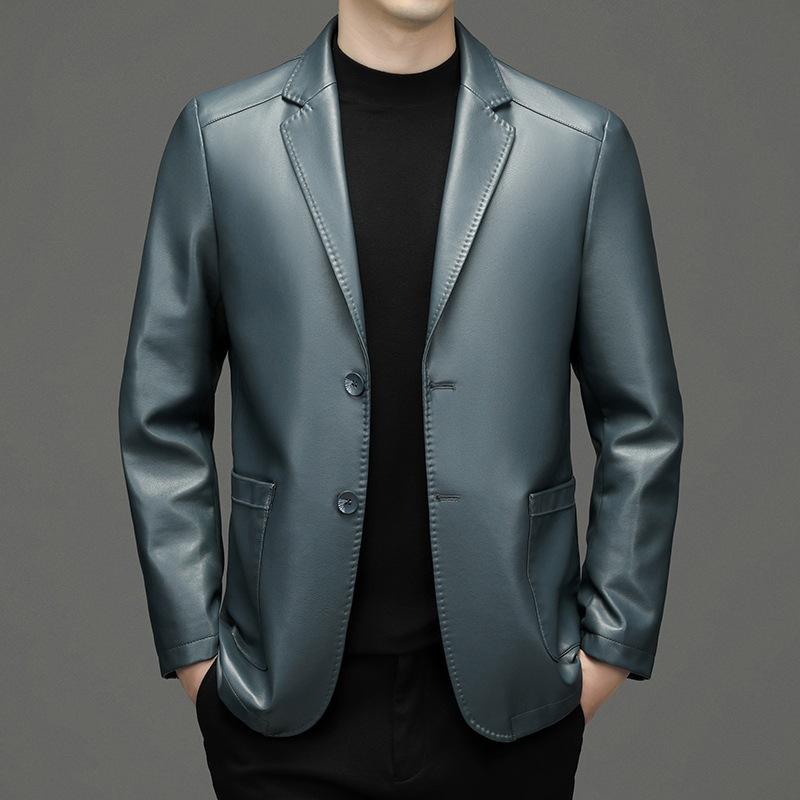 New Men Genuine Leather Blazer - đánh giá và giá Slim Fit Blazer Men