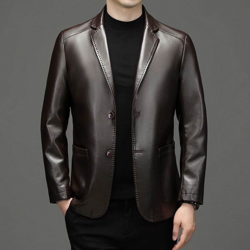 New Men Genuine Leather Blazer - đánh giá và giá Slim Fit Blazer Men