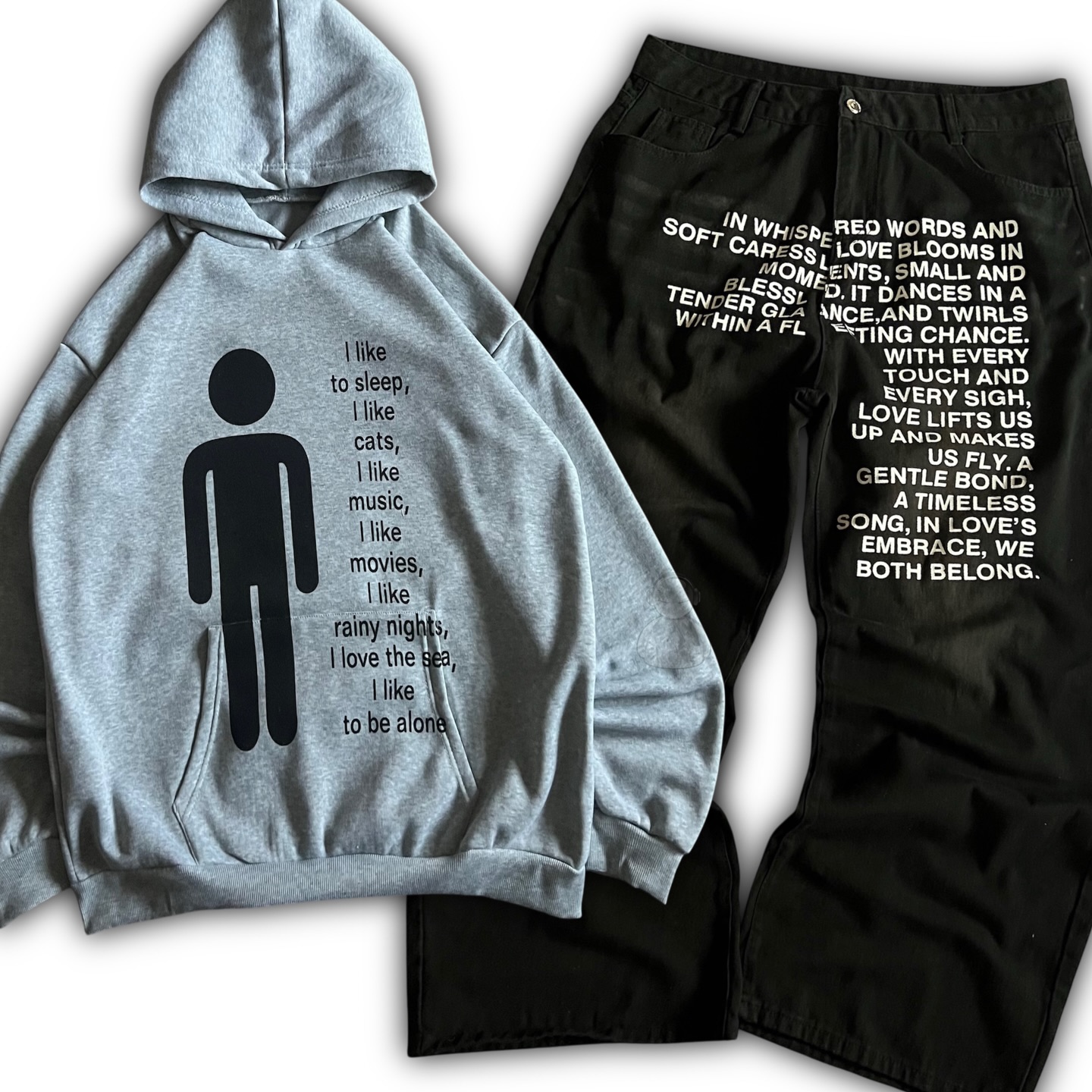 American Pattern Letter Jeans  - đánh giá và giá Streetwear Hoodie