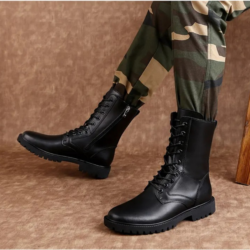 Men Mid Calf Leather Combat Bo - đánh giá và giá Mens Fashion Combat Boots