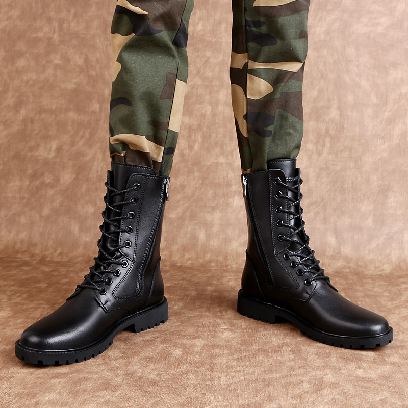 Men Mid Calf Leather Combat Bo - đánh giá và giá Mens Fashion Combat Boots