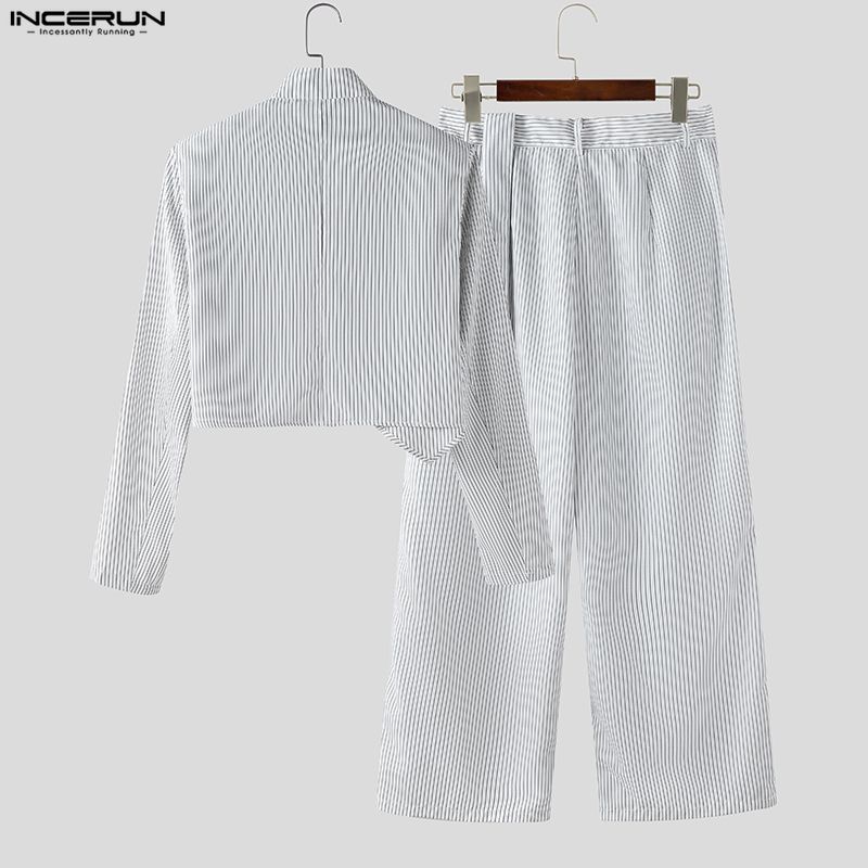 INCERUN Men Sets Striped Elega - đánh giá và giá Mens Fashion Blazer