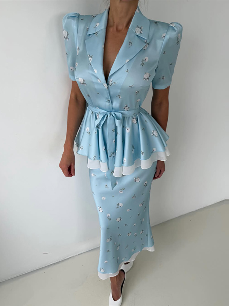 Floral Blazer Coat Skirt Sets  - đánh giá và giá Mens Fashion Blazer