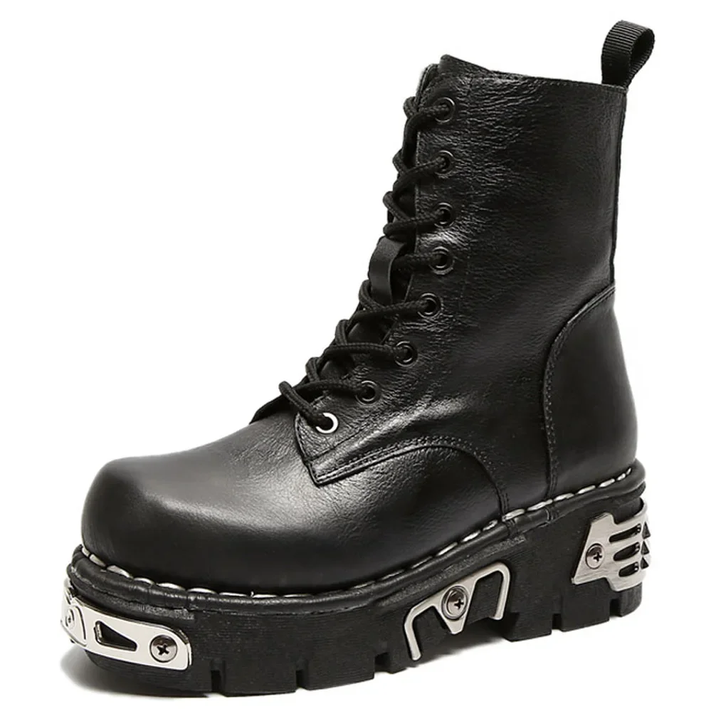 New Fashion Punk Men's Genuine - đánh giá và giá Mens Fashion Combat Boots