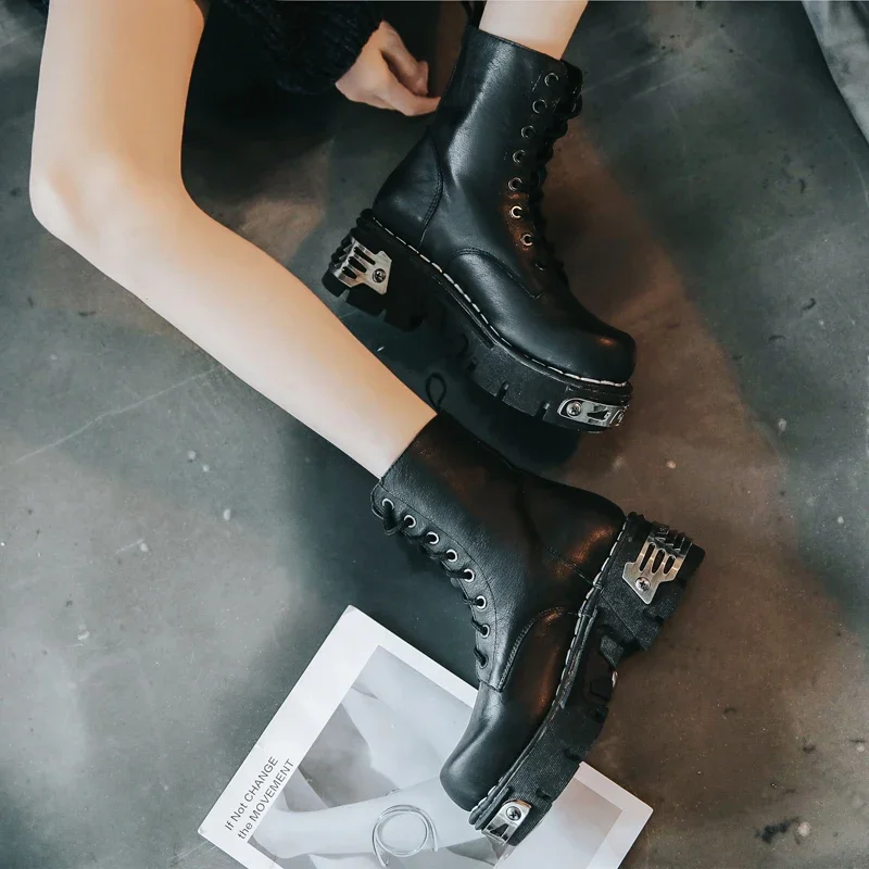 New Fashion Punk Men's Genuine - đánh giá và giá Mens Fashion Combat Boots