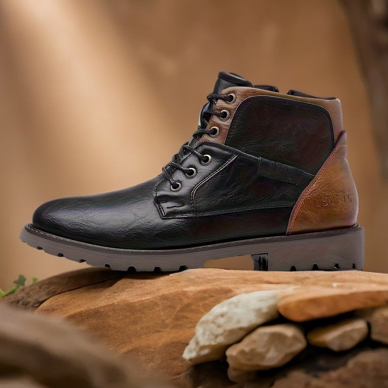 Leather Men Ankle Boots Plus S - đánh giá và giá Mens Fashion Combat Boots