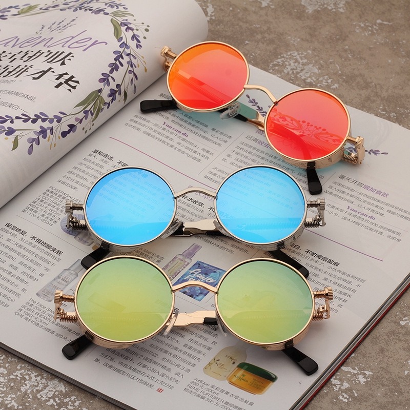 Metal Steampunk Sunglasses Men - đánh giá và giá Men'S Fashion Round Glasses