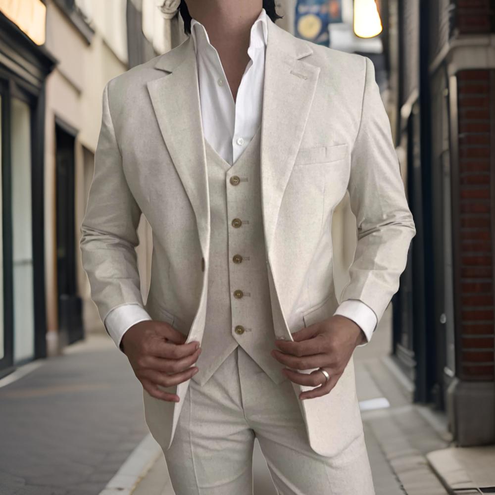3 Pieces Linen Men Suits for B - đánh giá và giá Mens Fashion Blazer