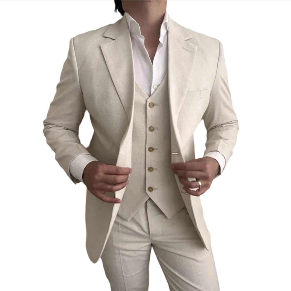 3 Pieces Linen Men Suits for B - đánh giá và giá Mens Fashion Blazer