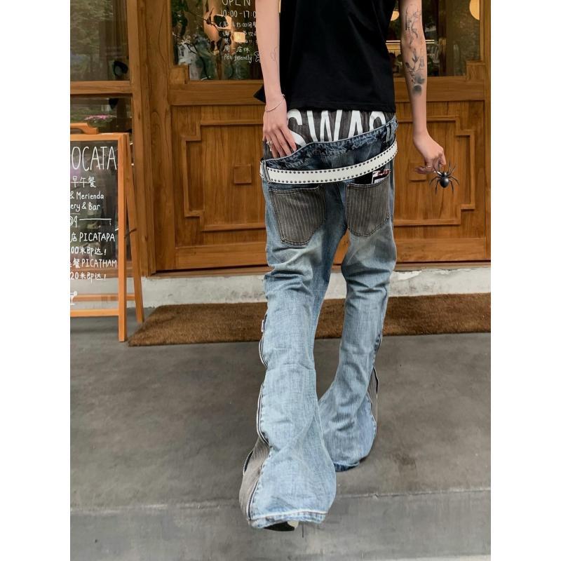 Men's Patchwork Design Jeans 9 - đánh giá và giá Mens Fashion Young