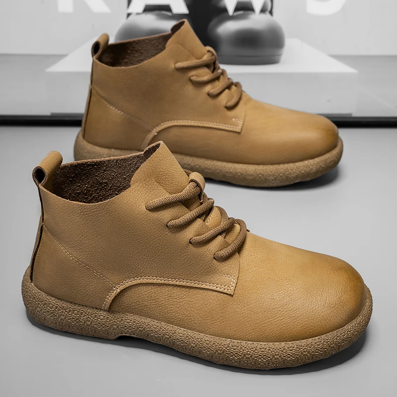 Men Ankle Boots Brown Short Bo - đánh giá và giá Men'S Fashion Course
