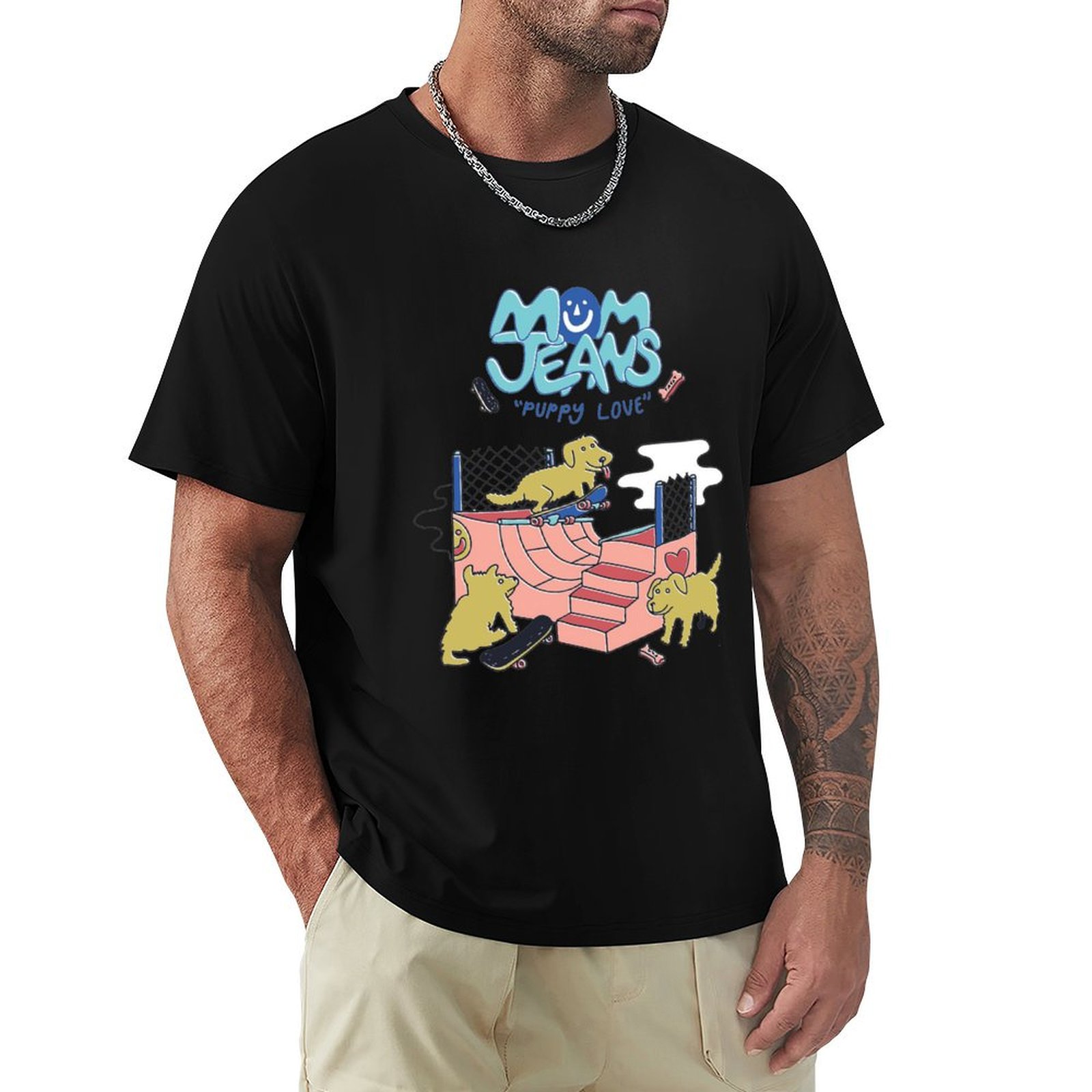 Mom Jeans band puppy love, dog - đánh giá và giá Jeans Shirt Fashion For Men
