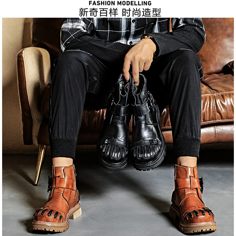 New Fashion Men's Genuine Leat - đánh giá và giá Mens Fashion Combat Boots