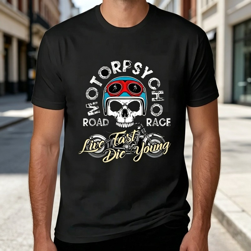 Motopsyco Biker Skull T Shirt  - đánh giá và giá Men'S Fashion Quotes
