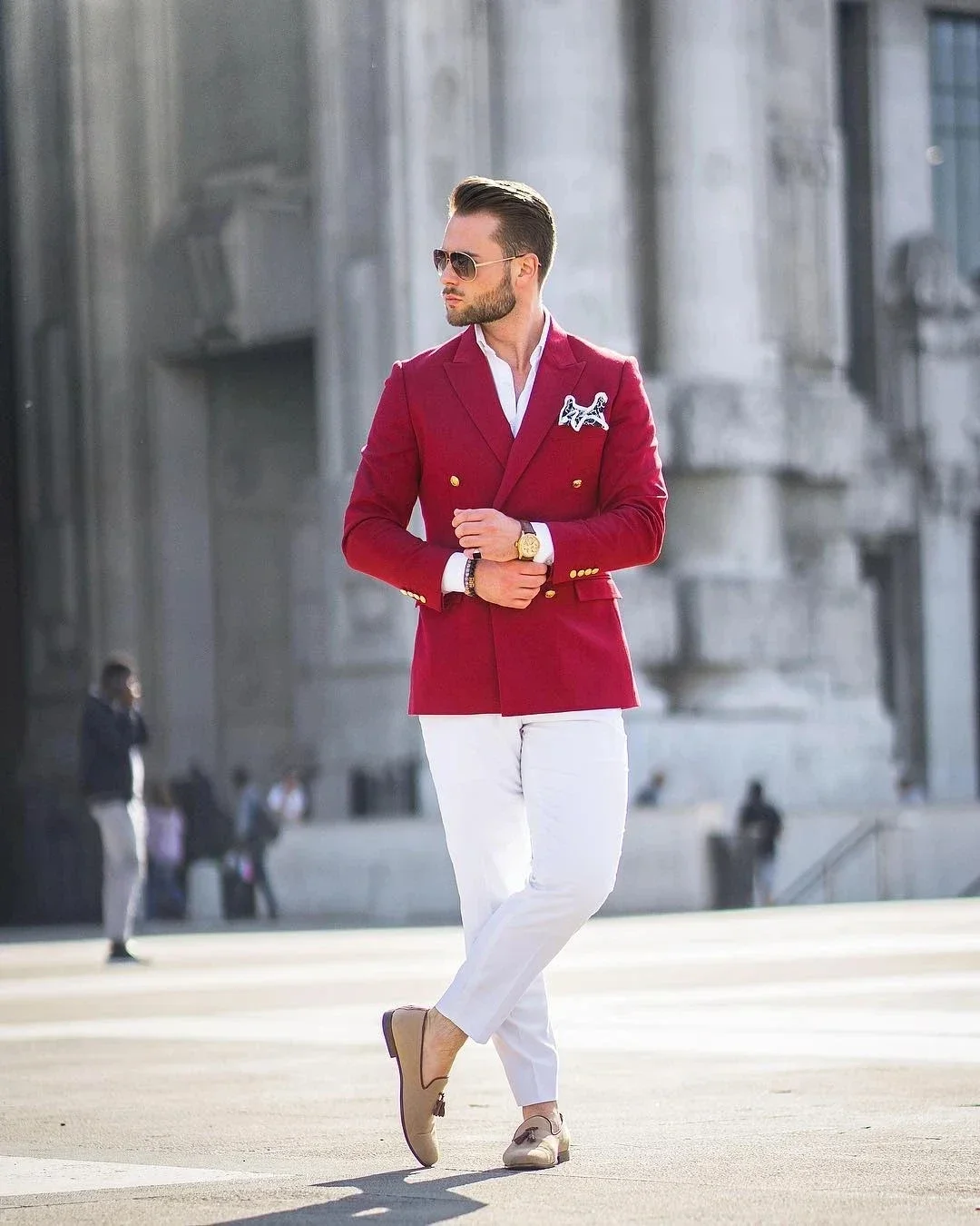 Red Jacket White Pant Double B - đánh giá và giá Mens Fashion Blazer