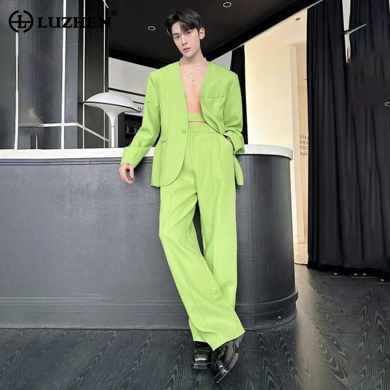 LUZHEN 2026 Spring New Solid C - đánh giá và giá Mens Fashion Blazer