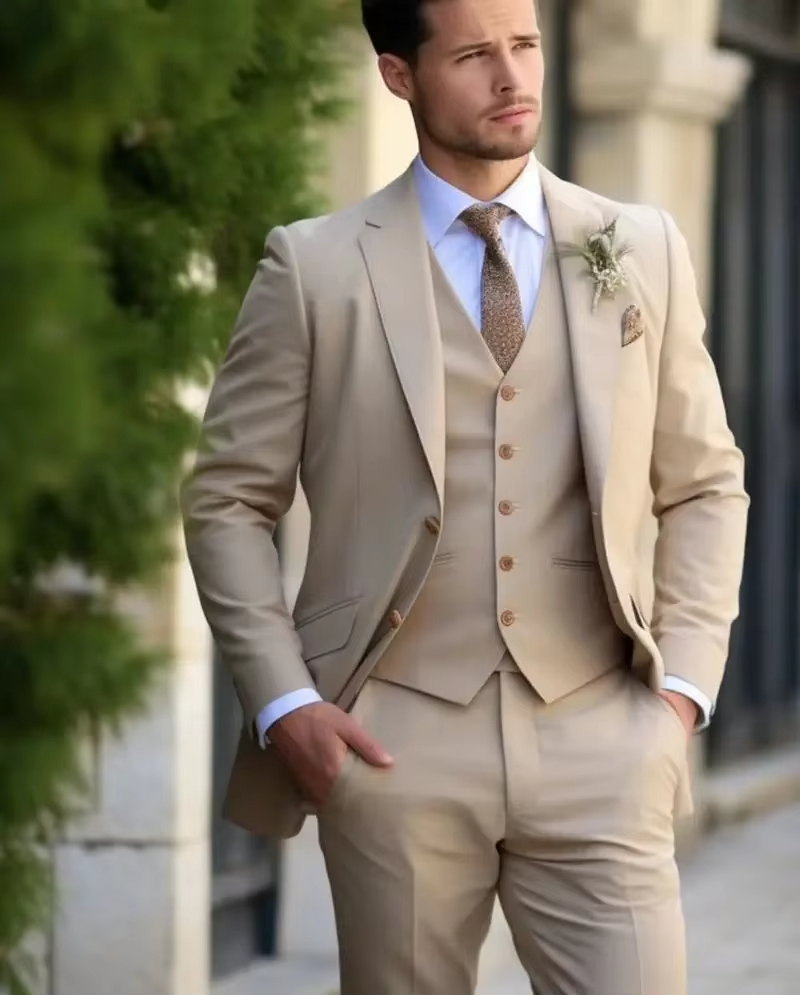 khaki Elegant Men Suits Smart  - đánh giá và giá Slim Fit Blazer Men