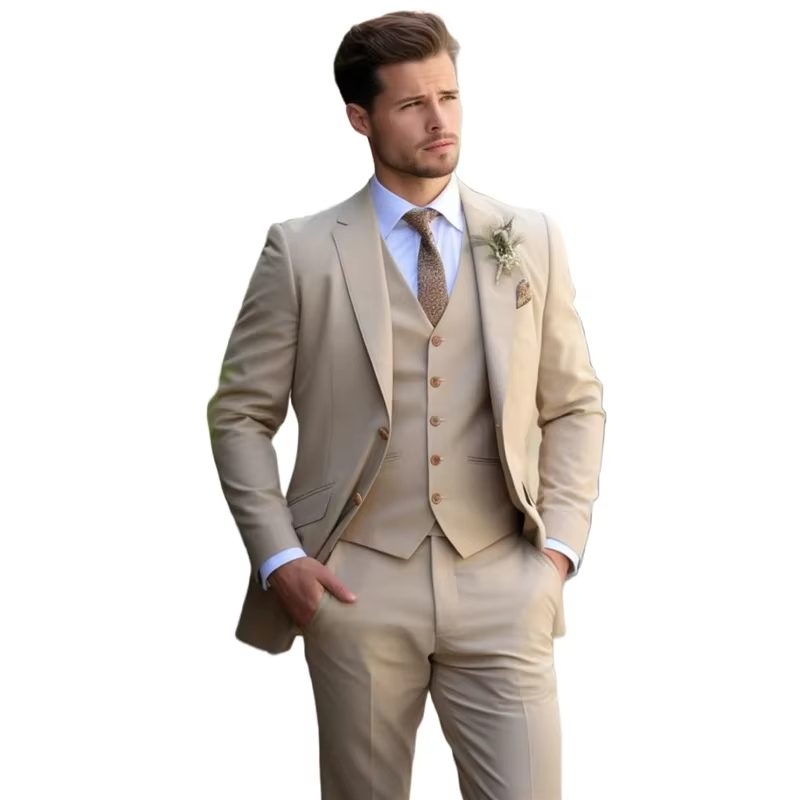 khaki Elegant Men Suits Smart  - đánh giá và giá Slim Fit Blazer Men