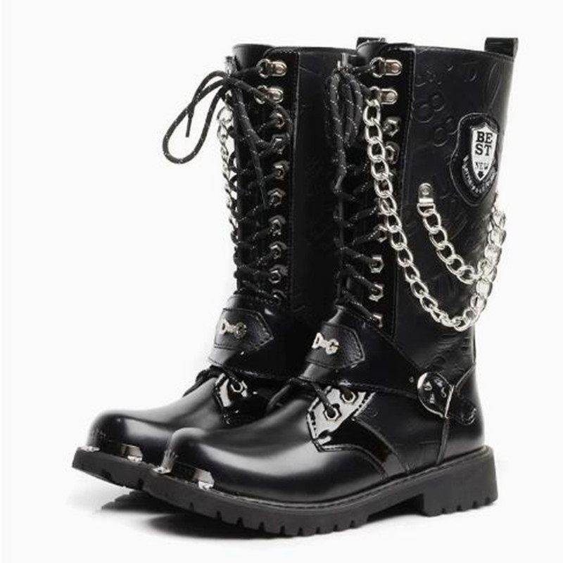 Fashion Men Motorcycle Boots M - đánh giá và giá Mens Fashion Combat Boots