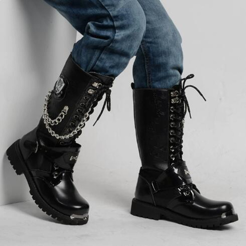 Fashion Men Motorcycle Boots M - đánh giá và giá Mens Fashion Combat Boots