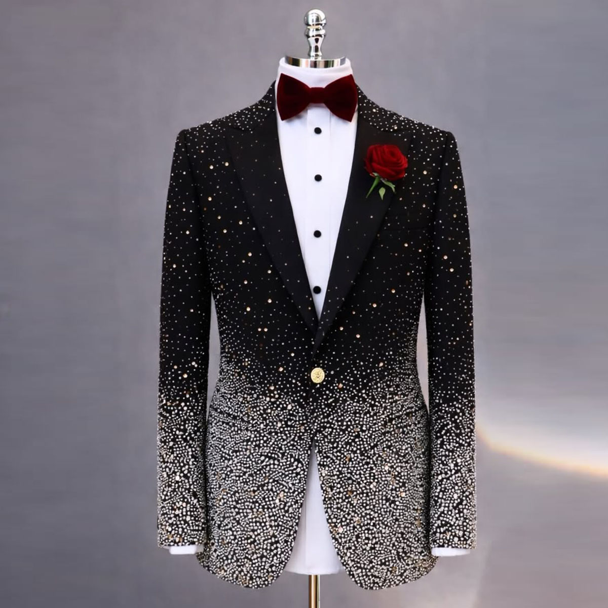 Handsome Rhinestone Diamond Me - đánh giá và giá Slim Fit Blazer Men